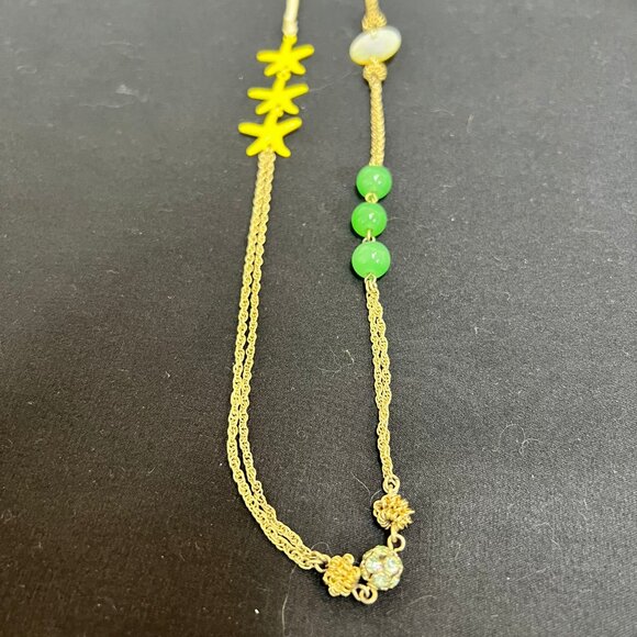 J Crew Nautical Long Gold Necklace with Starfish and Crystals - Picture 4 of 6